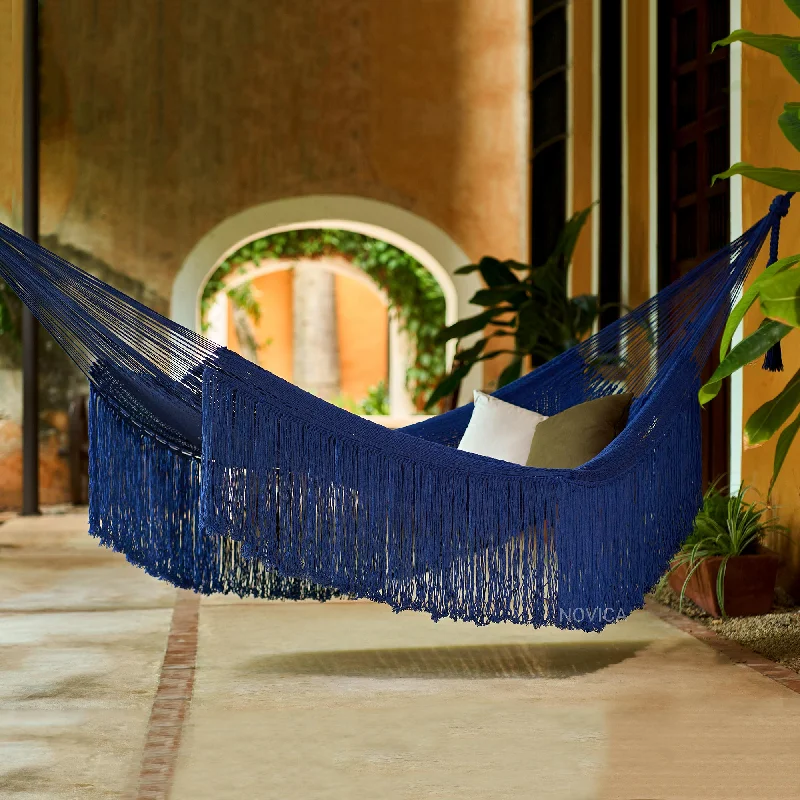 - Remote interactive pet feederYucatan Dreams Fringed Navy Cotton Rope Hammock (Double) From Mexico