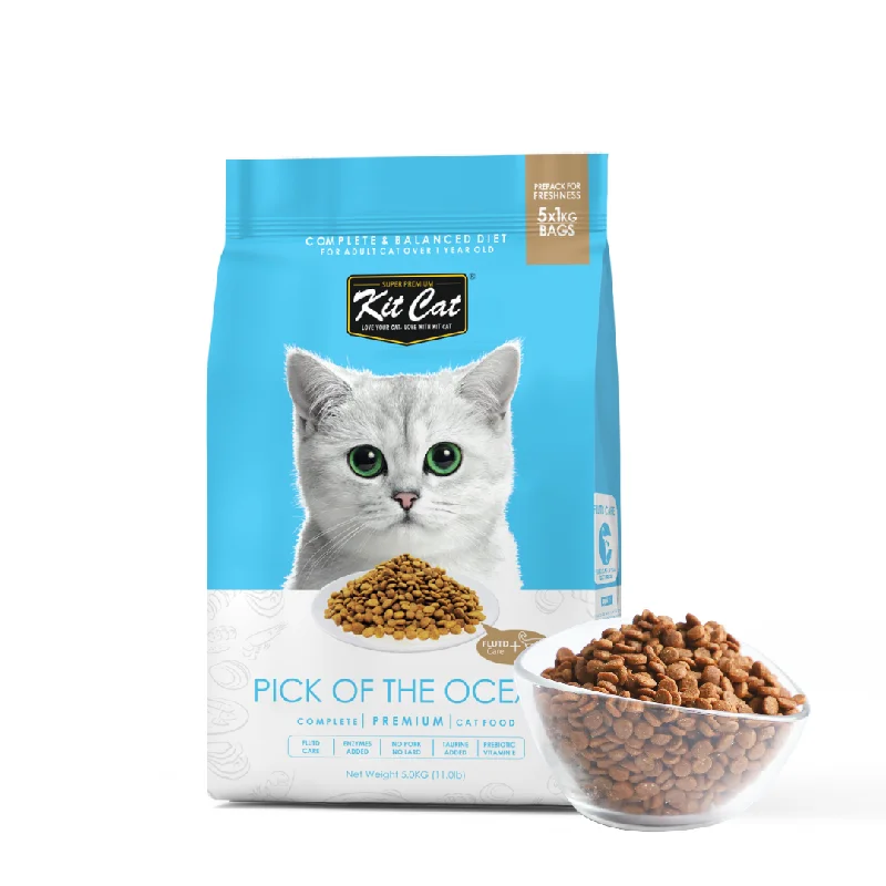    - High-fiber cat food  Kit Cat Premium Dry Cat Food  - Pick Of The Ocean (5kg)