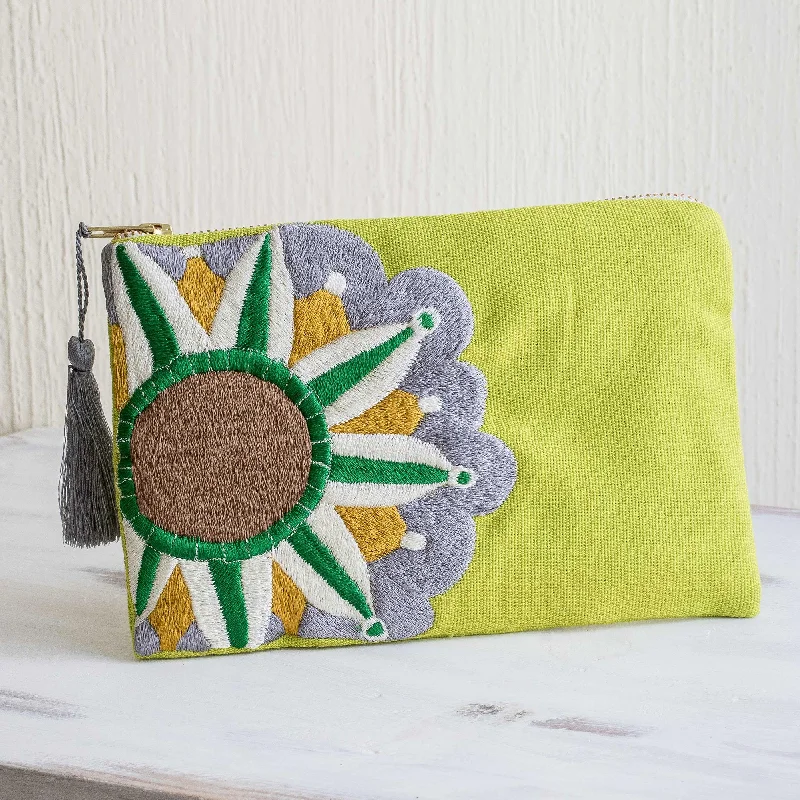 - Summer pet ice matGolden Lime Sunshine Sun Motif Embroidered Chartreuse Cotton Cosmetic Bag - Summer pet ice matGolden Lime Sunshine Sun Motif Embroidered Chartreuse Cotton Cosmetic Bag