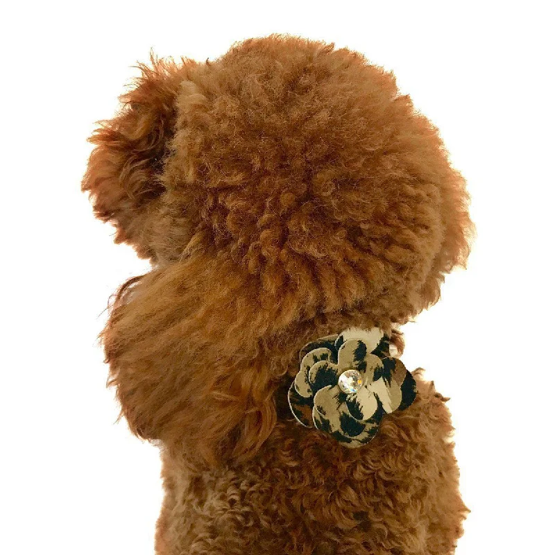 Pet anti-flea collarGarden Flower Dog Collar Slider Leopard