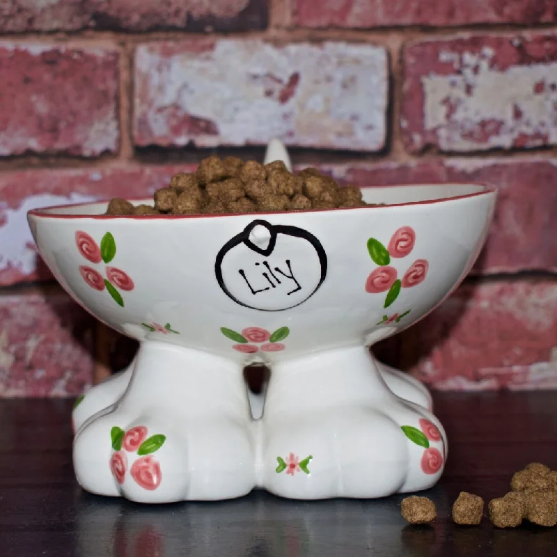 - Rabbit grass rack to prevent waste food boxPersonalised Ceramic Roses Dog Legs Bowls - Rabbit grass rack to prevent waste food boxPersonalised Ceramic Roses Dog Legs Bowls