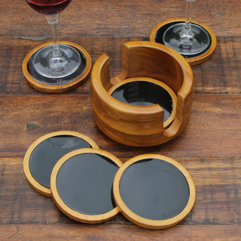 - Rabbit grass rack to prevent waste food boxNocturnal Wisdom Set of 6 Black Agate and Cedar Wood Coasters with Stand - Rabbit grass rack to prevent waste food boxNocturnal Wisdom Set of 6 Black Agate and Cedar Wood Coasters with Stand