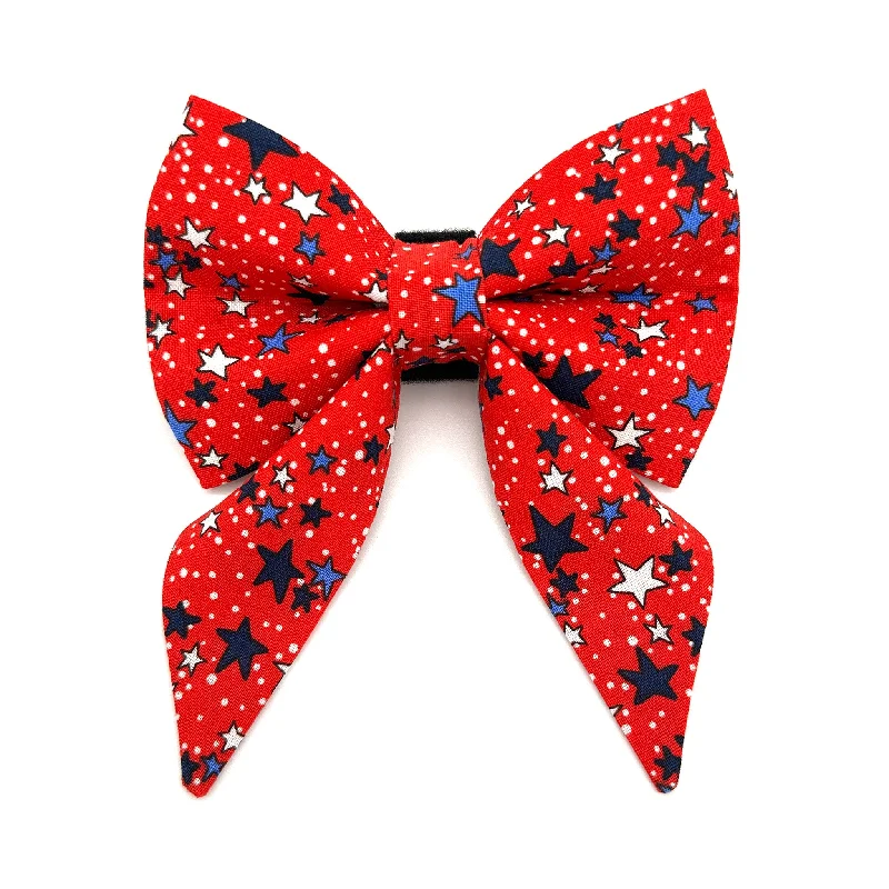 - Natural latex pet mattressRed Star Spangled Sailor Dog Bow