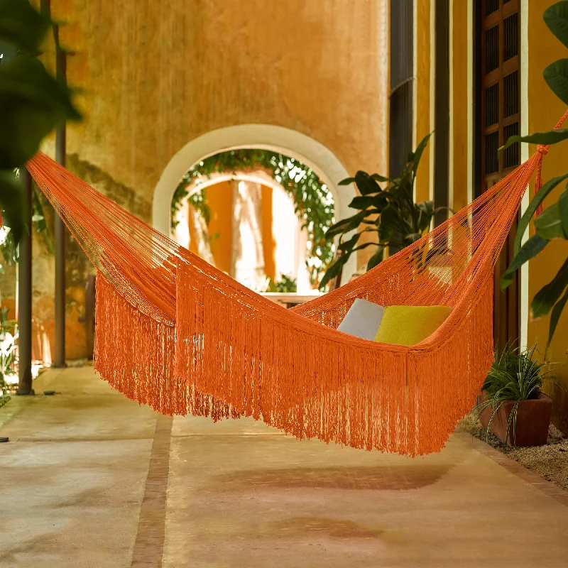 -Explosion-proof leash FOR LARGE dogsOrange Cascade Orange Fringed Cotton Rope Hammock (Triple) from Mexico -Explosion-proof leash FOR LARGE dogsOrange Cascade Orange Fringed Cotton Rope Hammock (Triple) from Mexico