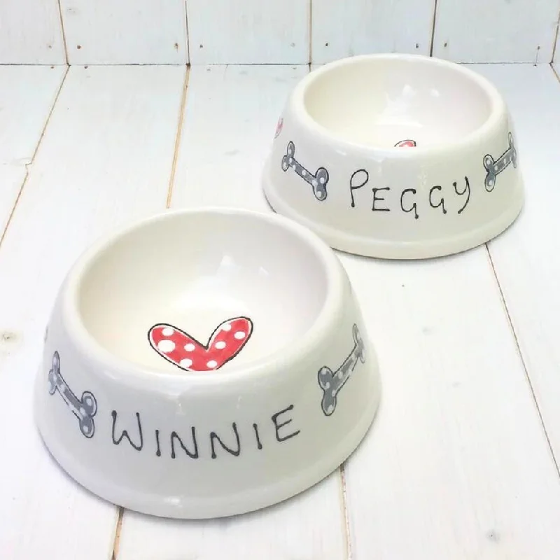 - Degradable pet feces bagPersonalised Hearts and Bones Angled Ceramic Dog Bowl