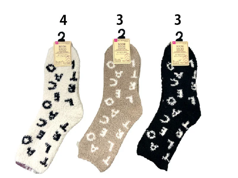 - Pet fence foldable indoorRoom Socks - Monotone - Alphabet Pattern -